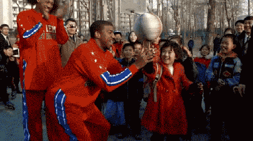 North Korean Girl Spinning Basketball