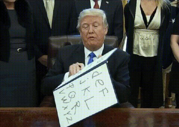 Trump Draws The Alphabet